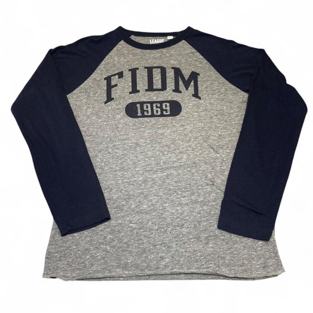 NEW League Collegiate VTG 2010s FIDM LA Raglan Baseball 3/4 LS T-Shirt — MEDIUM